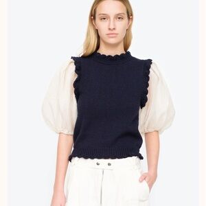 Sea New York Navy and Cream Sweater